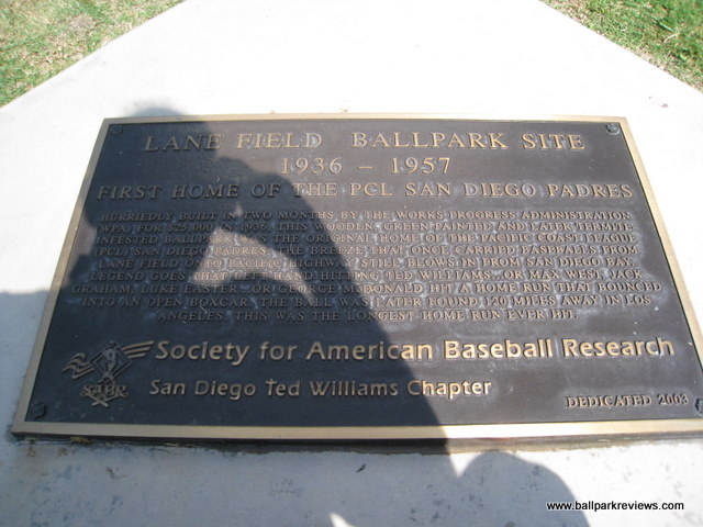 Lane Field. San Diego. PCL Padres.